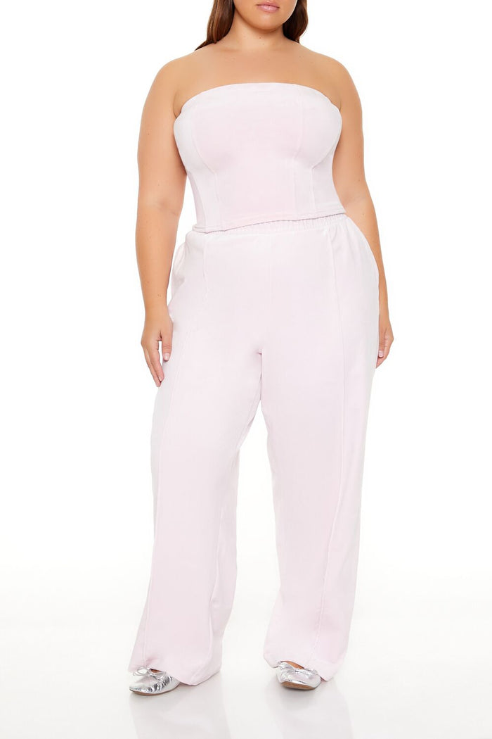 Plus Size Velour Cropped Tube Top