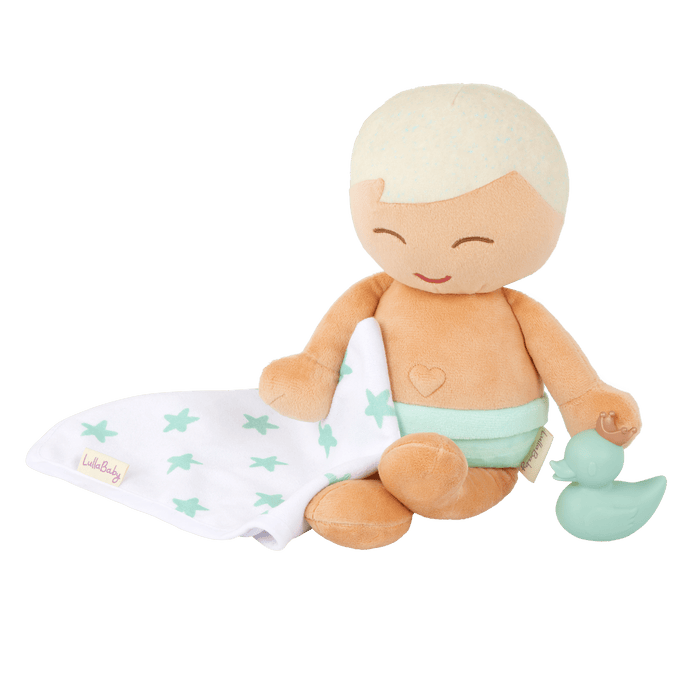LullaBaby Boy Plush Bath Doll & Accessories