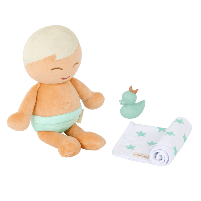 LullaBaby Boy Plush Bath Doll & Accessories