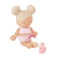 Plush Bath Doll with Blonde Hair and pink rubber ducky