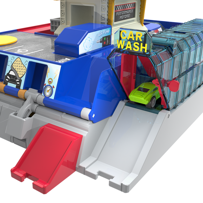 Race track playset with toy cars