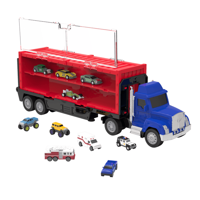 Pocket storage semi truck collection launcher car carrier