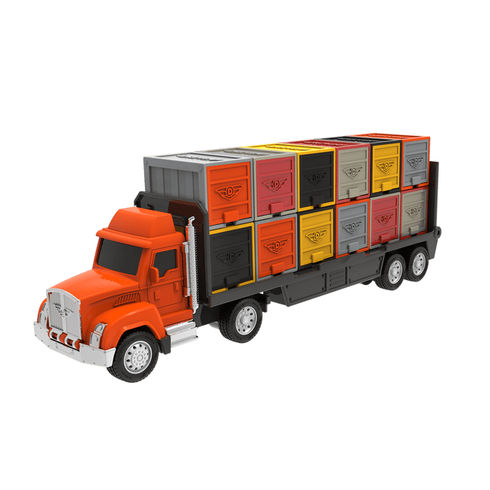 Mini Pocket Series Orange toy car carrier truck