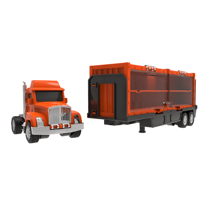 Mini Pocket Series Orange toy car carrier truck