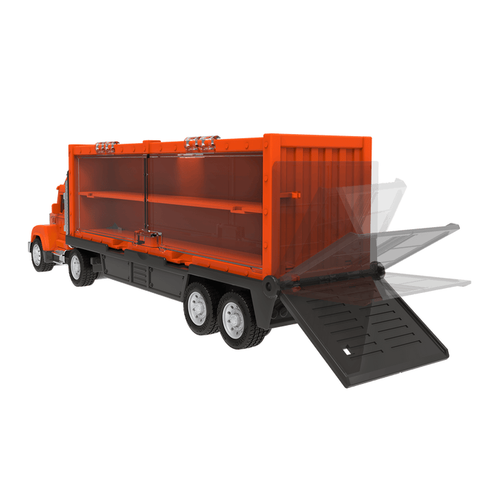 Mini Pocket Series Orange toy car carrier truck