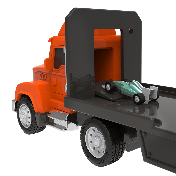 Mini Pocket Series Orange toy car carrier truck