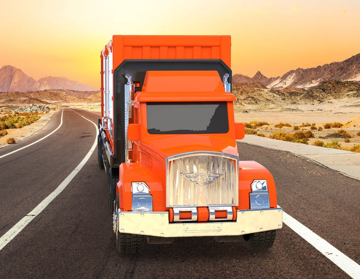 Mini Pocket Series Orange toy car carrier truck