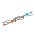 Toy car track with mini vehicles.