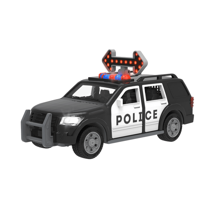 Toy police SUV with light-up arrow.