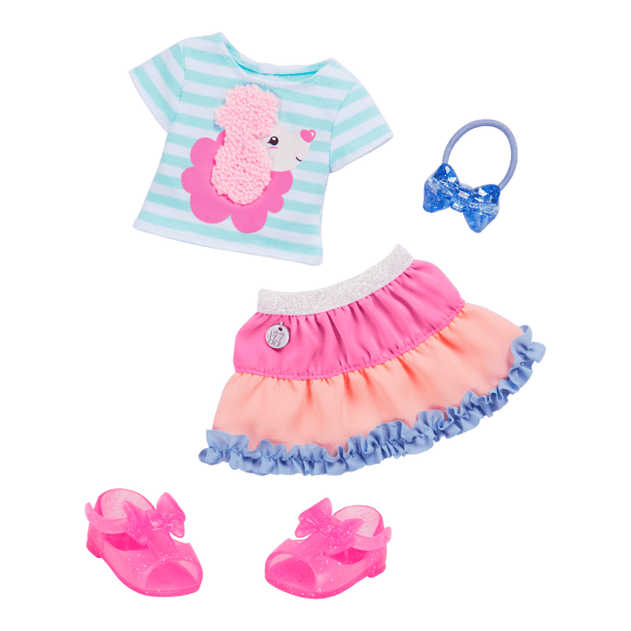 Poodle-themed outfit for 14-inch doll