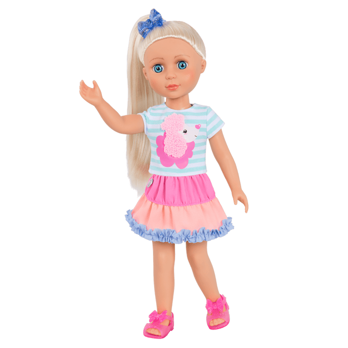 Poodle-themed outfit for 14-inch doll