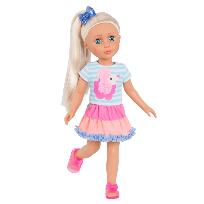Poodle-themed outfit for 14-inch doll