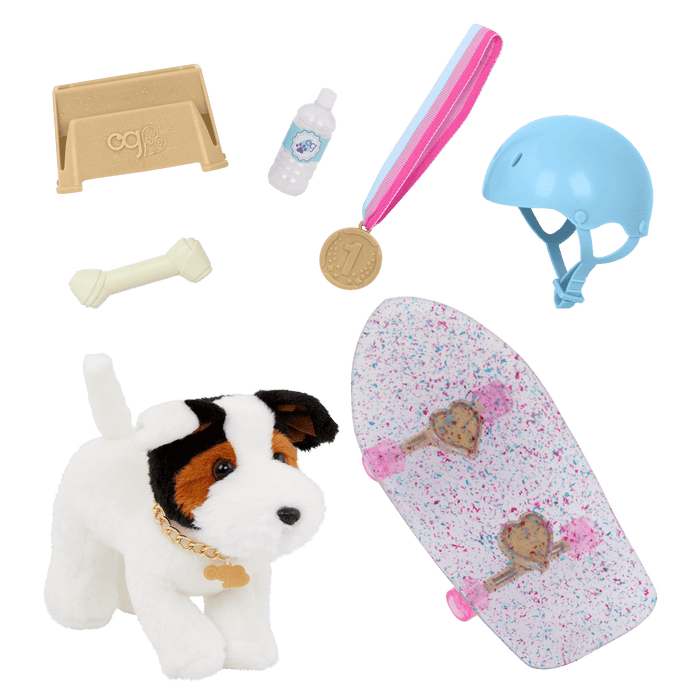 Our Generation Pro Skater Pup Posable Parson Russell Terrier