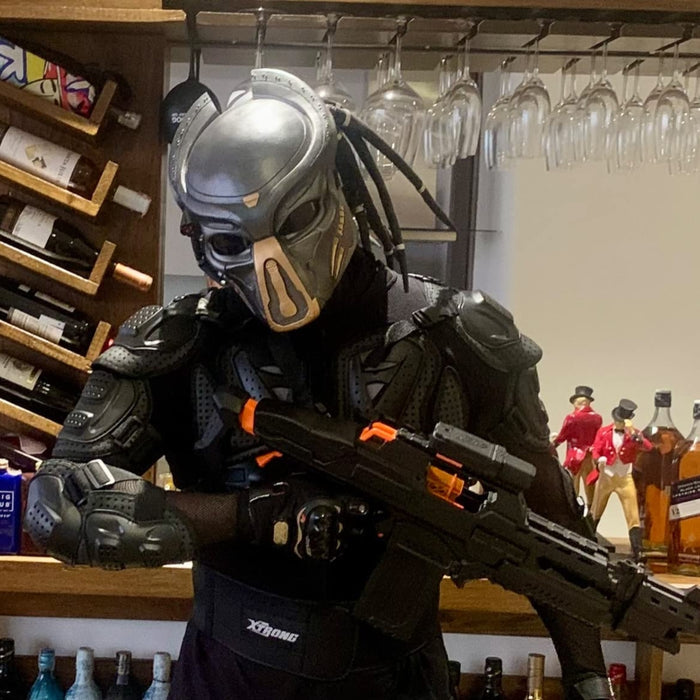 Predator Mask with Dreads - Movie Replica Prop - Adult Halloween & Cos