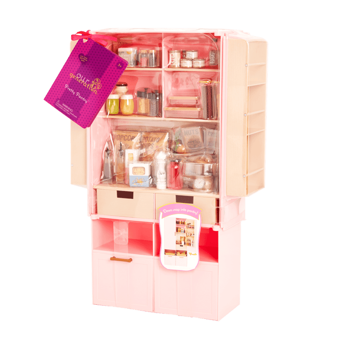 Our Generation Doll Kitchen Pantry Fully Stocked