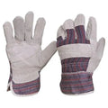 Pro Choice Candy Stripe Cotton Back/cowsplit Leather Palm X12 - 417PB PPE Pro Choice