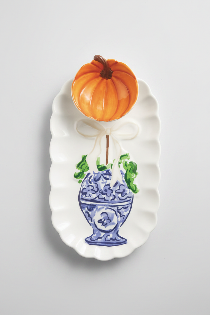 Pumpkin bowl and tray festive set