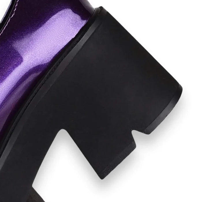 Purple Mary Jane Platform Shoes women's shoe size 9 dual straps chunky heel
