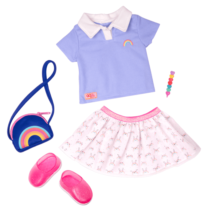 Rainbow Academy School Outfit Purse for 18-inch Dolls