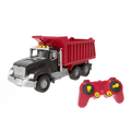 Red toy dump truck with remote control