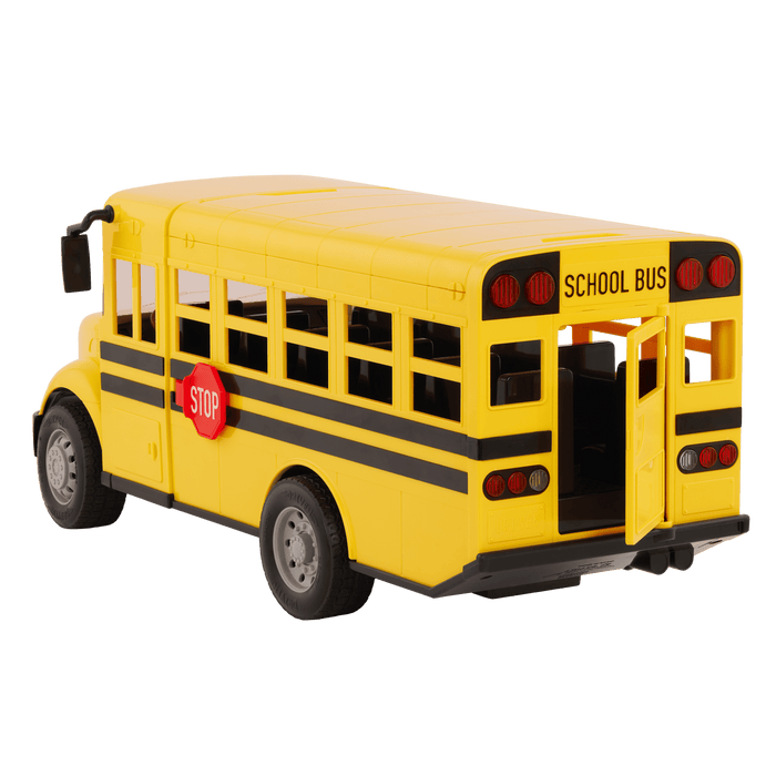 Large remote-control school bus.