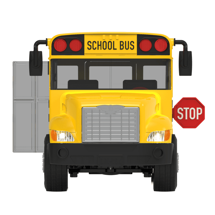 Large remote-control school bus.