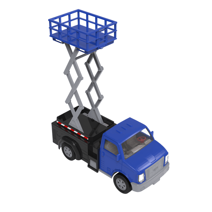 Blue RC scissor lift remote control construction truck for kids