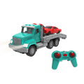 Mint toy tow truck with remote control towing red car
