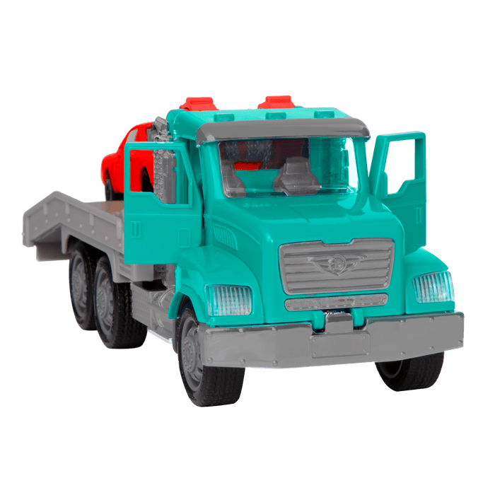 Mint toy tow truck with remote control towing red car