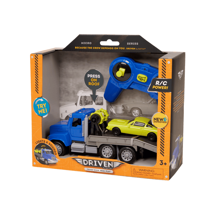 blue tow truck toy for kids with remote control