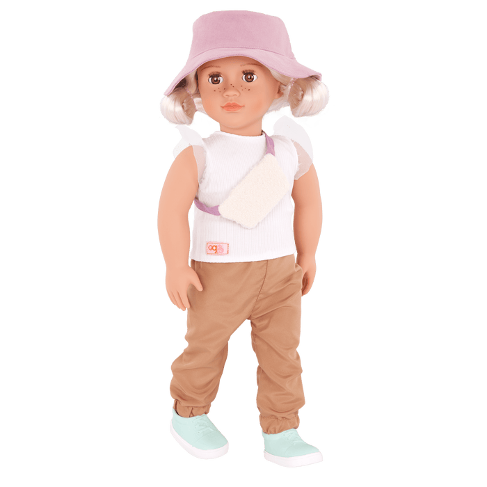 Our Generation 18-inch Doll Roam Outfit including pants, top, hat, shoes and bag