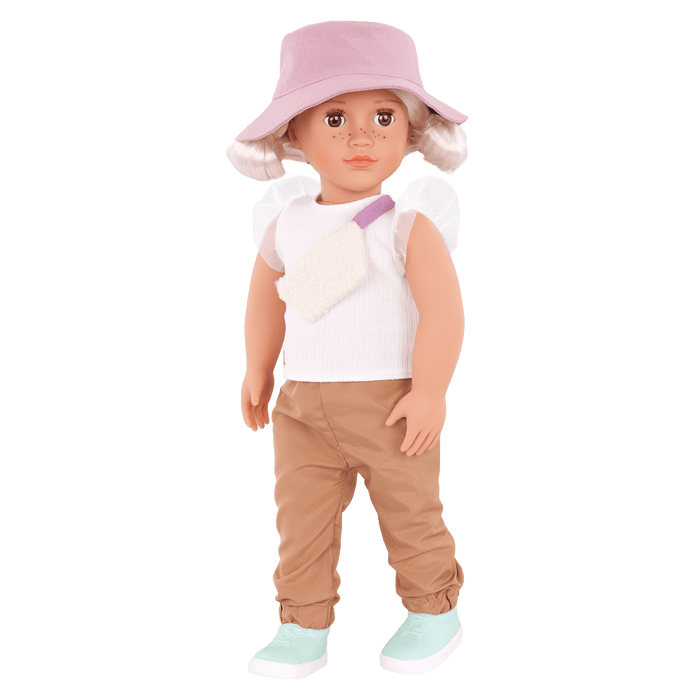 Our Generation 18-inch Doll Roam Outfit including pants, top, hat, shoes and bag