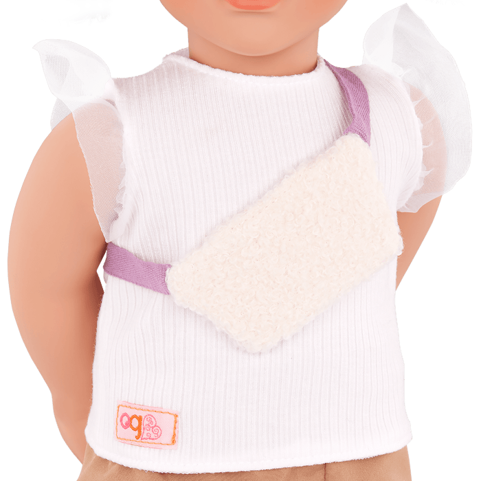 Our Generation 18-inch Doll Roam Outfit including pants, top, hat, shoes and bag