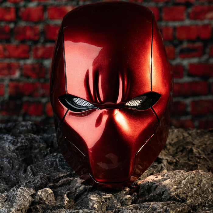 Red Hood Resin Helmet Deluxe Prop UV Bright Surface Halloween
