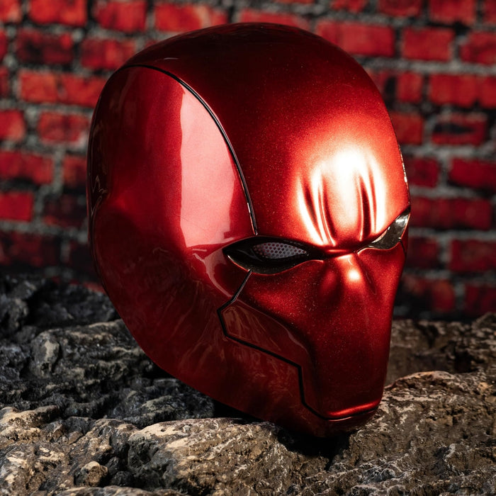 Red Hood Resin Helmet Deluxe Prop UV Bright Surface Halloween
