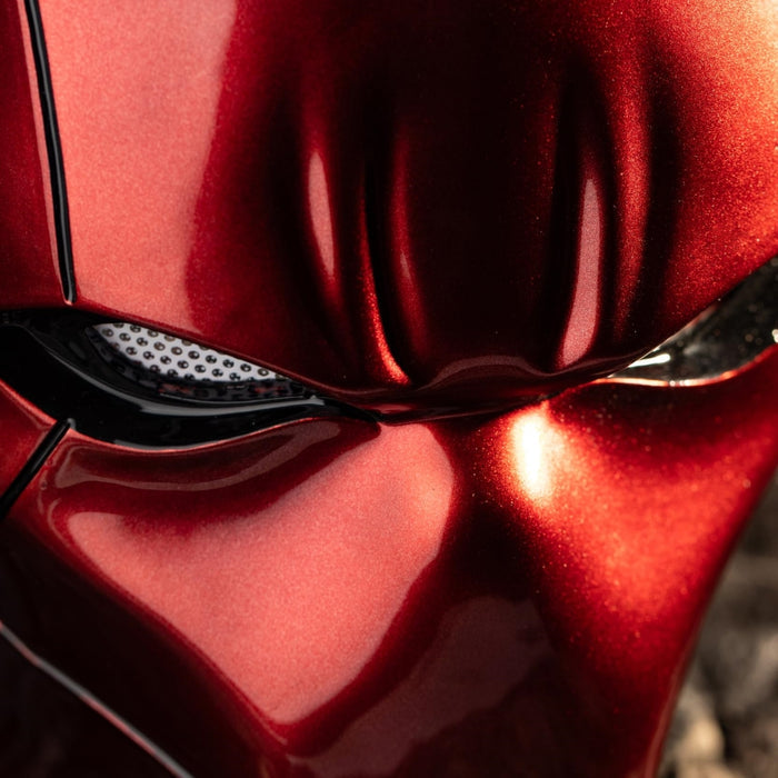 Red Hood Resin Helmet Deluxe Prop UV Bright Surface Halloween