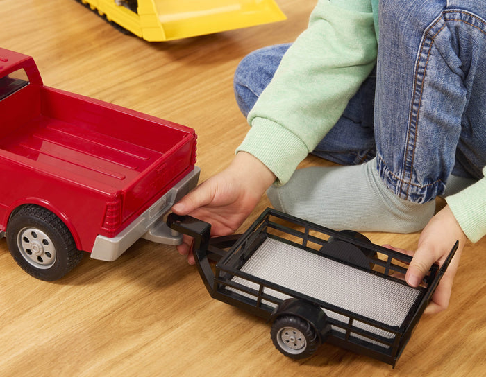 Midrange size red pick up truck