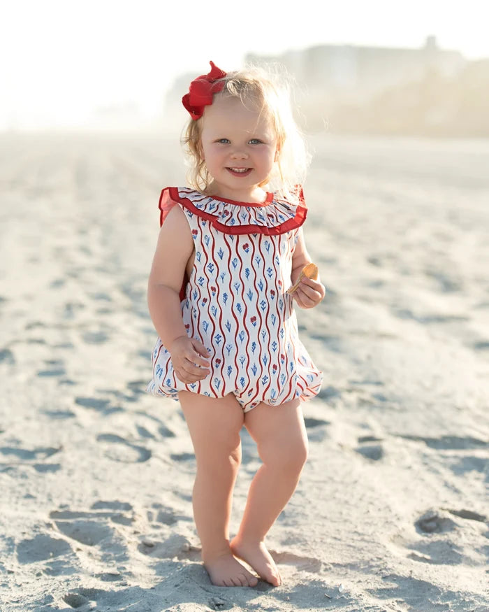 Red White Blue Floral Josie Bubble