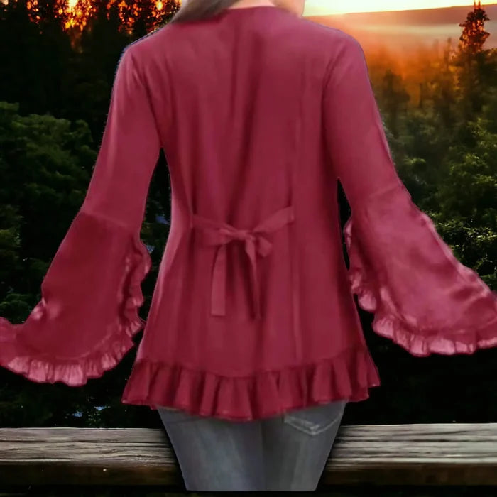 Regal Burgundy Chemise Blouse - Wild Time Fashion