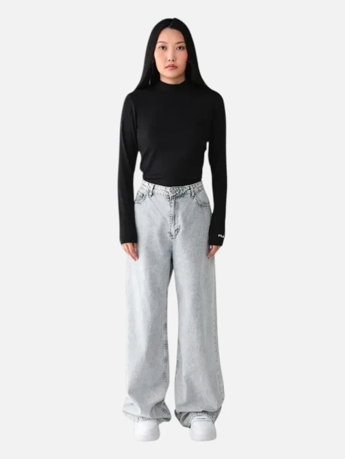 Remera Mujer Fila Essentials Canelada Negro