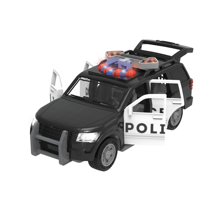 Toy emergency vehicle set.
