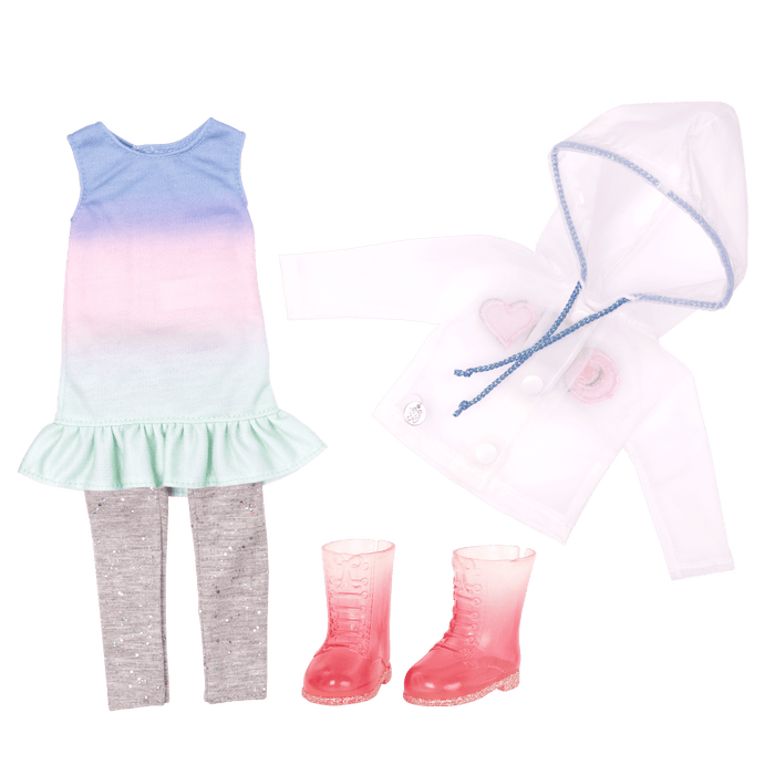 Transparent windbreaker for 14-inch doll