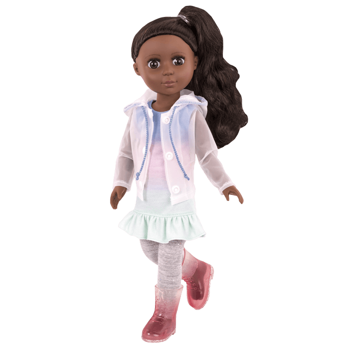 Transparent windbreaker for 14-inch doll