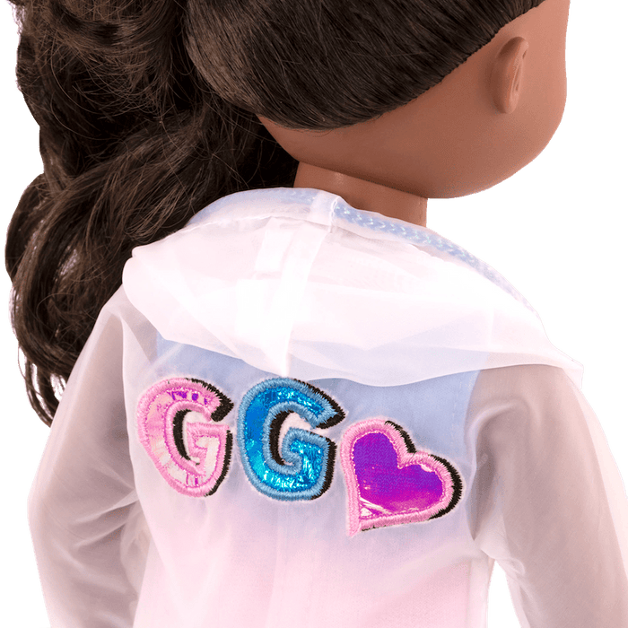 Transparent windbreaker for 14-inch doll