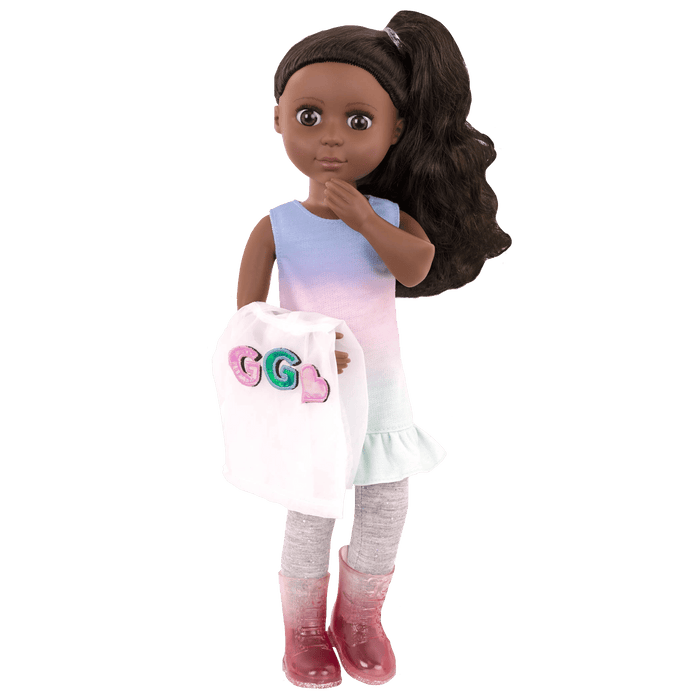 Transparent windbreaker for 14-inch doll