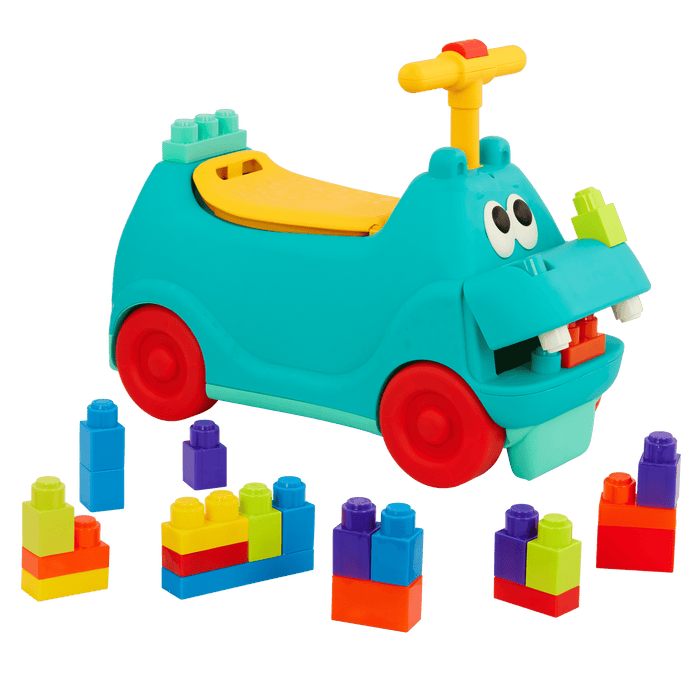 Locbloc hippo ride-on with blocks