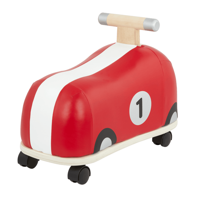 Wooden ride-on race car for toddlers