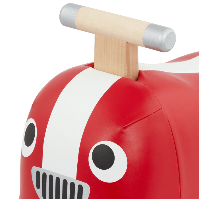 Wooden ride-on race car for toddlers