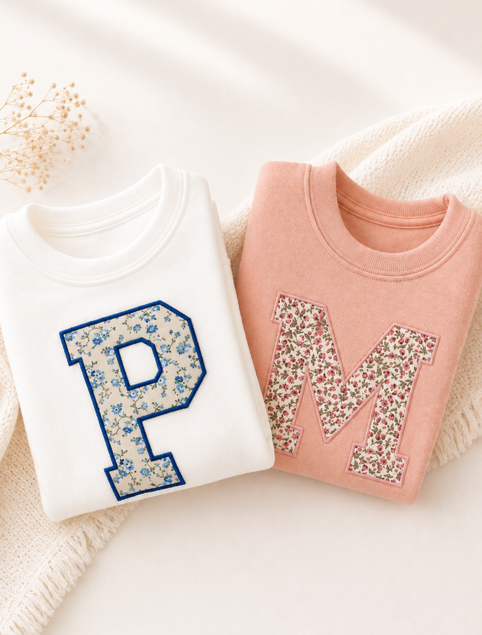 Rose Applique Initial Jumper