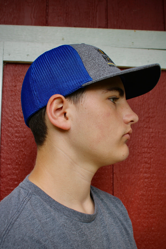 Royal Blue & Gray Homestead Harvest Hat